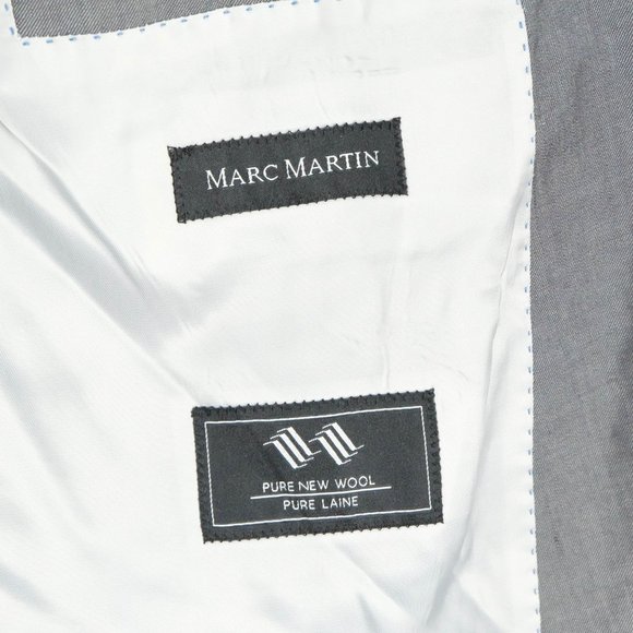 Vintage Blazer Mens 48L Long Gray Wool Two Button Super 120s Formal Wedding - Picture 7 of 10